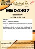 HED4807 Assignment 3 &lpar;COMPLETE ANSWERS&rpar; 2026 - DUE 30 July 2026