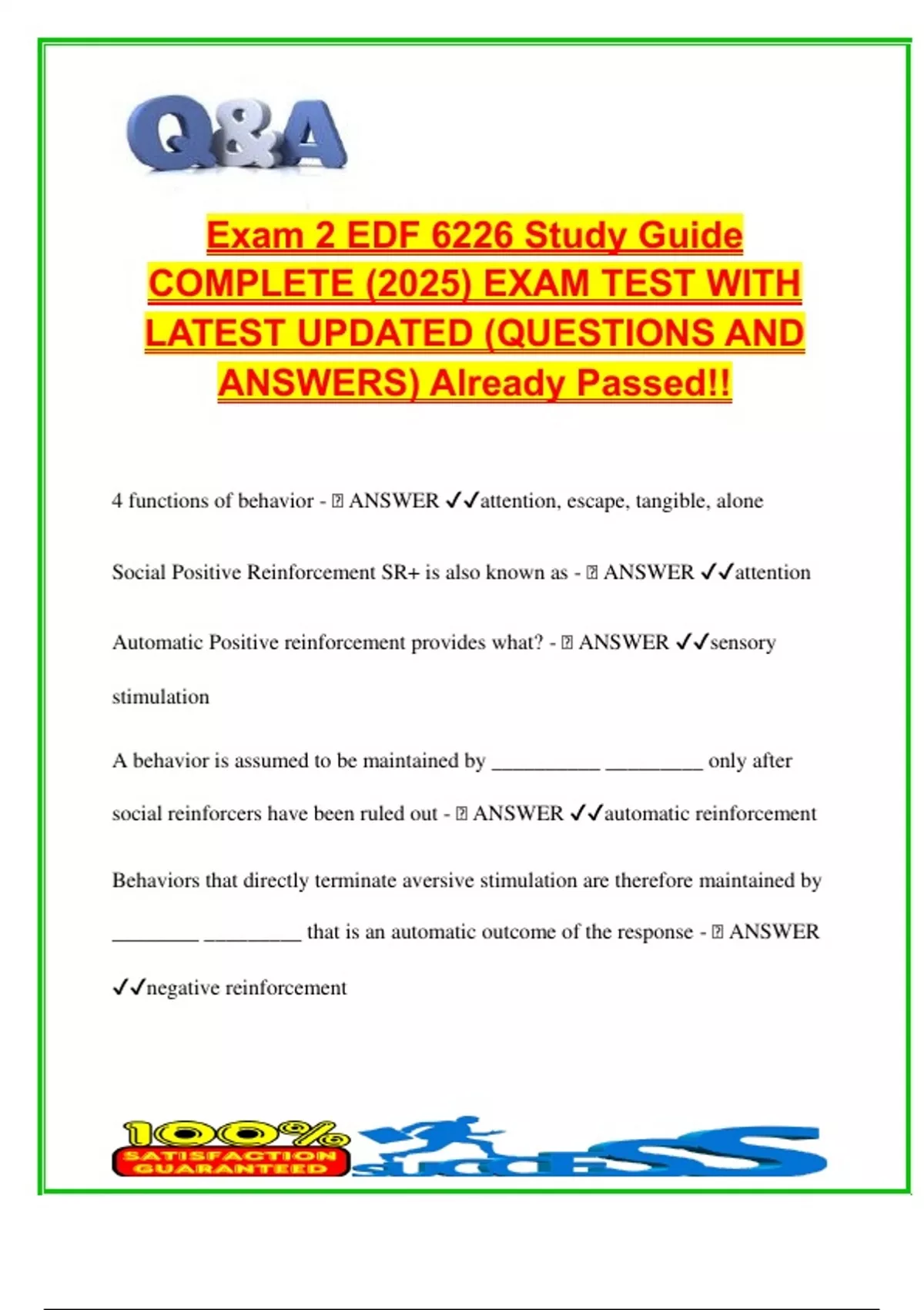 EDF 6226 Exam 2 Study Guide 2025/2026 – 200+ Verified Questions ...
