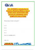 ISYE6501x Introduction to Analytics Modeling &ndash; Midterm Quiz 2 &lpar;GTx&rpar; 2025&sol;2026 &ndash; 200&plus; Verified Questions & Detailed Solutions &vert; Descriptive Statistics&comma; Data Visualization&comma; Decision Analysis & Probability
