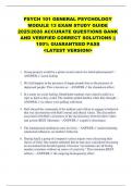 PSYCH 101 GENERAL PSYCHOLOGY  MODULE 13 EXAM STUDY GUIDE  2025&sol;2026 ACCURATE QUESTIONS BANK  AND VERIFIED CORRECT SOLUTIONS &vert;&vert;   100&percnt; GUARANTEED PASS  <LATEST VERSION> 
