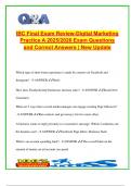 IBC Final Exam Review &ndash; Digital Marketing 2025&sol;2026 &ndash; 150&plus; Verified Questions & Correct Answers &ndash; Facebook Ads&comma; Instagram Marketing&comma; Audience Targeting & Campaign Optimization