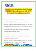 Modeling and Simulation Basic Course 2025&sol;2026 &ndash; 250&plus; Verified Questions & Correct Answers &ndash; M&S History&comma; OSI Model&comma; Simulation Types&comma; Interoperability & Military Applications