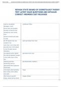 Exam &lpar;elaborations&rpar; NEVADA STATE BOARD OF COSMETOLOGY THEORY   