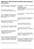 SNSP Exam - Best Practices and Other Basics Question and Answers