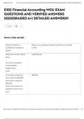 D102 Financial Accounting WGU EXAM QUESTIONS AND VERIFIED ANSWERS 2025&lpar;GRADED A&plus;&rpar; DETAILED ANSWERS&excl;&excl;