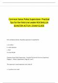 Common Sense Police Supervision- Practical Tips for the First-Line Leader ROCKHILLLN &HALTON ACTUA L EXAM GUIDE