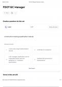 FDOT QC Manager Questions and Answers Best rated A&plus; Guaranteed Success Latest Update