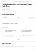 Florida Building Contractor Business&sol;Finance Study Exam  Questions And Answers &vert; Updated Solutions &vert; 100&percnt; Correct Answers