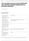 New York State Funeral Law EXAM QUESTIONS AND VERIFIED ANSWERS 2025&lpar;GRADED A&plus;&rpar; DETAILED ANSWERS&excl;&excl;