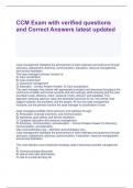 CCM Exam with verified questions and Correct Answers latest updated