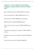 AMS 274 - UNIT I QUIZ EXAM WITH CORRECT QUESTIONS AND ANSWERS 2025