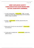 ARMY EXPLOSIVE SAFETY  FAMILIARIZATION EXAM BRAND NEW  ACTUAL EXAM WITH ANSWERS&period;