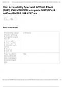 Web Accessibility Specialist ACTUAL EXAM &lpar;2025&rpar; 100&percnt;VERIFIED &vert;complete QUESTIONS AND ANSWERS &vert; GRADED A&plus;&period;