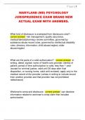 MARYLAND &lpar;MD&rpar; PSYCHOLOGY  JURISPRUDENCE EXAM BRAND NEW  ACTUAL EXAM WITH ANSWERS&period; 