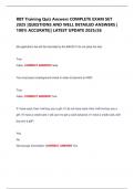 RBT Training Quiz Answers COMPLETE EXAM SET 2025 &vert;QUESTIONS AND WELL DETAILED ANSWERS &vert; 100&percnt; ACCURATE&vert;&vert; LATEST UPDATE 2025&sol;26
