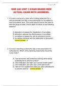 NUR 240 UNIT 3 EXAM BRAND NEW  ACTUAL EXAM WITH ANSWERS&period;