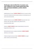Washington state Certified Peer Counselor exam 2025 COMPLETE STUDY QUIDE &vert;QUESTIONS AND WELL DETAILED ANSWERS &vert;&vert; LATEST UPDATE 2025&sol;26