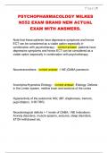 PSYCHOPHARMACOLOGY WILKES  N552 EXAM BRAND NEW ACTUAL  EXAM WITH ANSWERS&period;