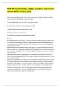 NUR 400 Final Exam NCLEX Style Questions and answers newest RATED A&plus; 2025&sol;2026 