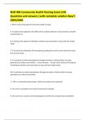 NUR 400 Community Health Nursing Exam &lpar;145 Questions and answers &rpar; with complete solution New&excl;&excl; 2025&sol;2026 