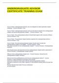 UNDERGRADUATE ADVISOR CERTIFICATE TRAINING EXAM WITH COMPLETE SOLUTIONS