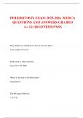 PHLEBOTOMY EXAM 2025-2026  MEDCA QUESTIONS AND ANSWERS GRADED A&plus; GUARANTEED PASS