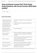 Texas Auctioneer License-Part 1 Exam Study Guide Questions with Correct Answers 2025 latest update&excl;&excl;