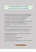 ATI PEDIATRICS EXAM 2025 QUESTIONS AND ANSWERS