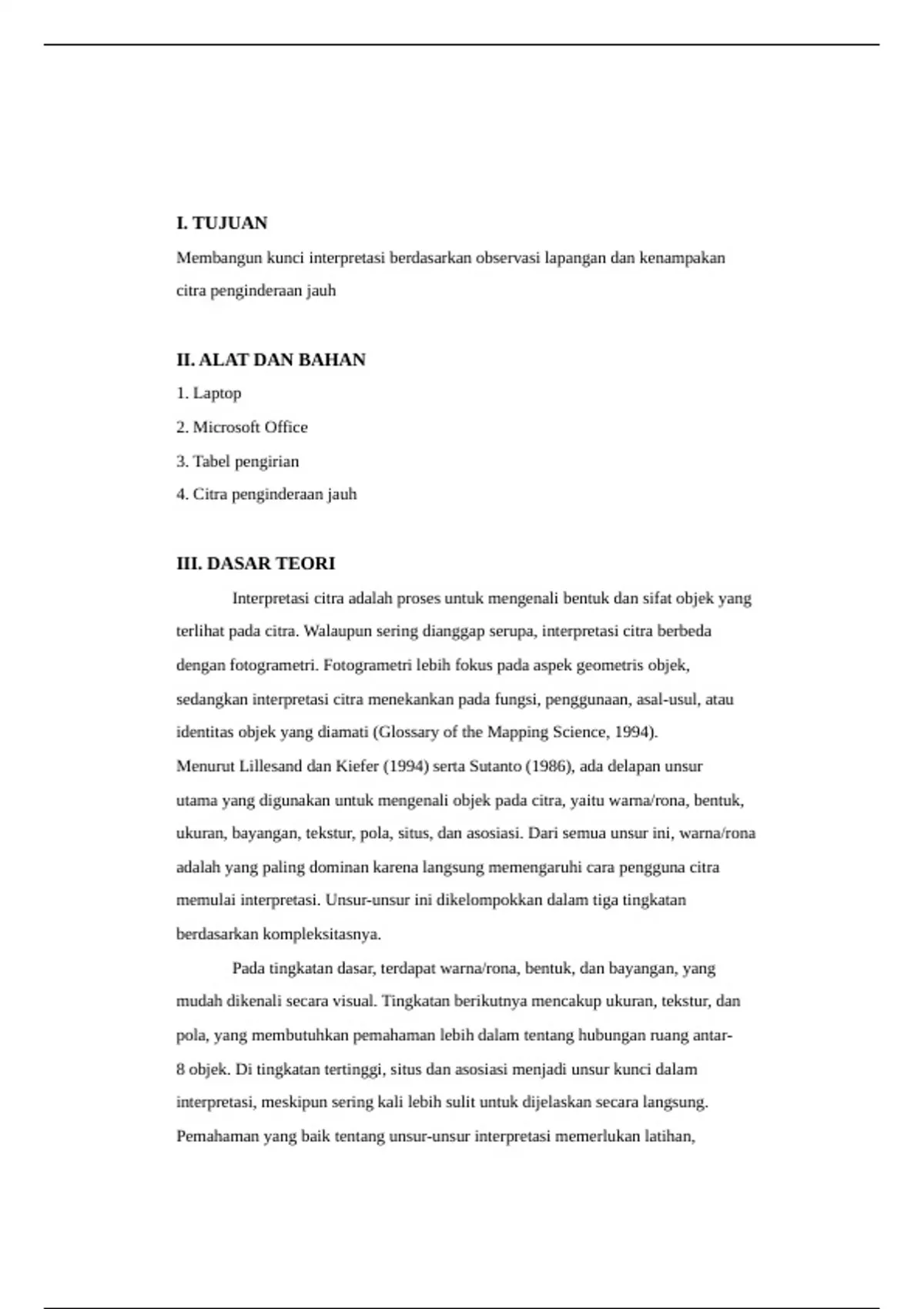 Constructing interpretation keys for land use types - Practical report ...