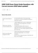 HRIR 3450 Exam Study Guide Questions with Correct Answers 2025 latest update&excl;&excl;