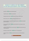 BAILEY TAMING OF THE SHREW EXAM 2025 QUESTIONS AND ANSWER
