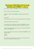 ILE Exam 2 UPDATED ACTUAL Exam  Questions and CORRECT  Answers 