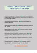 MCMASTER BIO 1M03 EXAM 2025 QUESTIONS AND ANSWERS