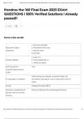 Hondros Nur 160 Final Exam 2025 EXAM QUESTIONS &vert; 100&percnt; Verified Solutions &vert; Already passed&excl;&excl;