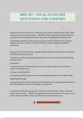 BPK 105 &ndash; FINAL EXAM 2025 QUESTIONS AND ANSWERS