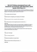 NCLEX PN Musculoskeletal Exam with Questions and Answers with Rationales Latest Update 2025 Rated A&plus;