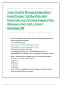 Texas Physical Therapy Jurisprudence  Exam Practice Test Questions And  Correct Answers &lpar;Verified Answers&rpar; Plus  Rationales 2025 Q&A &vert; Instant  Download Pdf 
