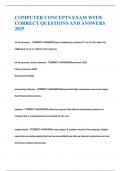 COMPUTER CONCEPTS EXAM WITH CORRECT QUESTIONS AND ANSWERS 2025