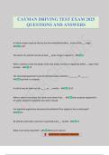 CAYMAN DRIVING TEST EXAM 2025 QUESTIONS AND ANSWERS