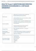 Exam &lpar;elaborations&rpar; MHA 707   
