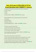 Nurs 335 Exam 4 UPDATED ACTUAL    Exam Questions and CORRECT  Answers