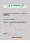 CCDS PRACTICE EXAM 2025 QUESTIONS AND ANSWERS
