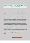 CBHCM TEST EXAM 2025 QUESTIONS AND ANSWERS