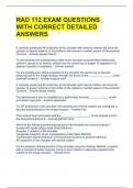 RAD 112 EXAM QUESTIONS WITH CORRECT DETAILED ANSWERS 
