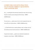 COMPUTER CONCEPTS PRACTICE EXAM WITH CORRECT QUESTIONS AND ANSWERS 2025