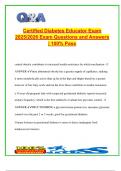 Certified Diabetes Educator Exam Prep 2025&sol;2026 &ndash; 300&plus; Pathophysiology&comma; Insulin Therapy&comma; Nutrition&comma; and Patient Education Questions with Complete Answers