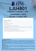 LJU4801 Assignment 1 &lpar;ANSWERS&rpar; Semester 2 2025 - DISTINCTION GUARANTEED