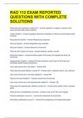 RAD 112 EXAM REPORTED QUESTIONS WITH COMPLETE SOLUTIONS 
