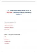 NR 283 Pathophysiology Exam  Week 4  2025&sol;2026  Updated Questions and Answer Graded A&plus;