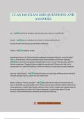 CLAS 160 EXAM 2025 QUESTIONS AND ANSWERS